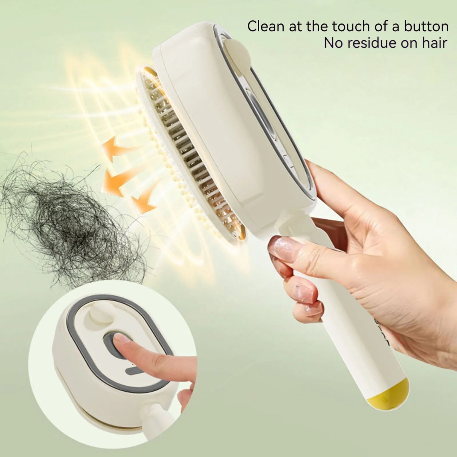 Electric Spray Hair Brush 2-In-1 Misting Hair Brush with Water Spray Reduce Frizz Anti-Static Retractable Steam Massage Comb Qme