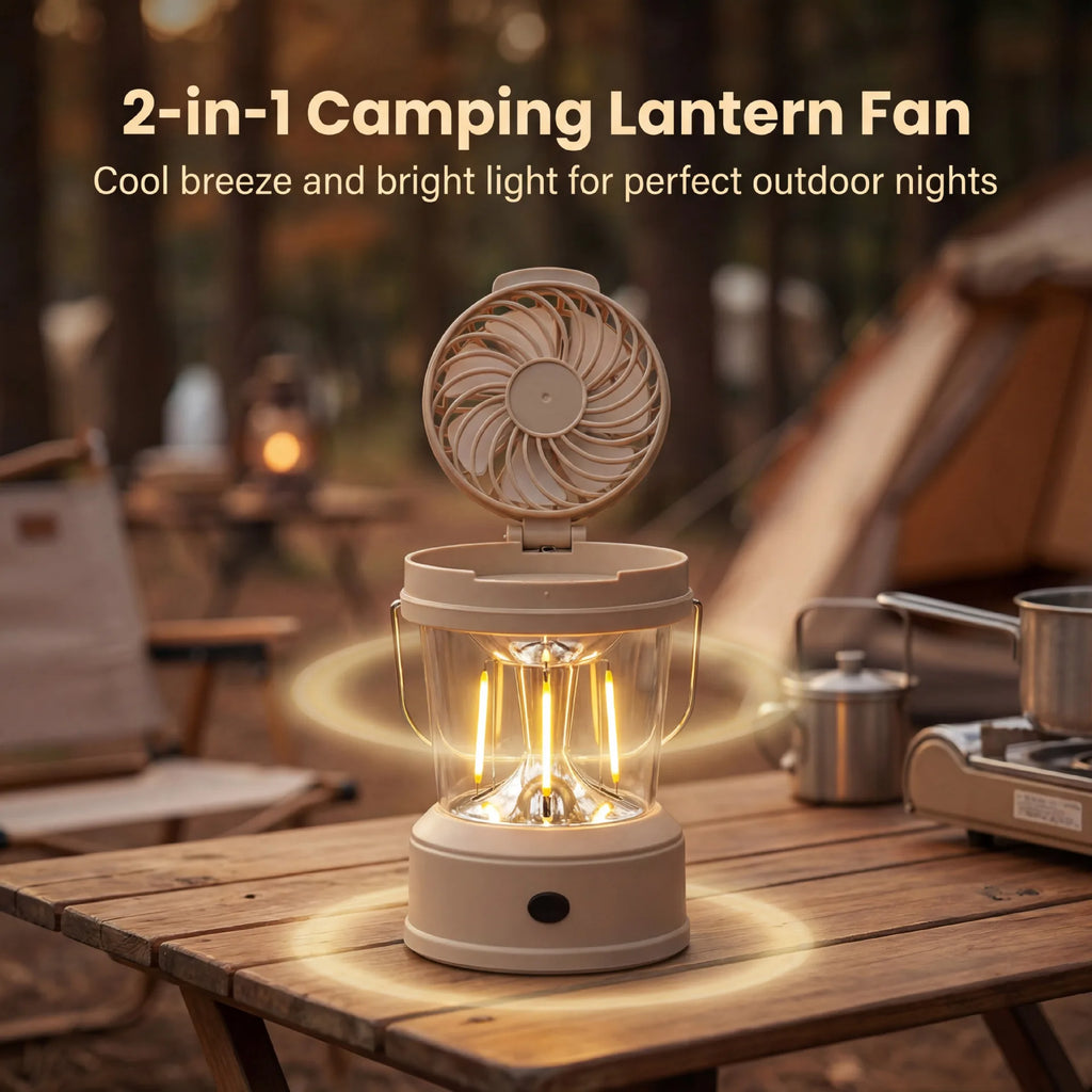 Arrival Camping Lantern Fan Combo Rechargeable Outdoor Tent Light Qme YELLOW 5 W