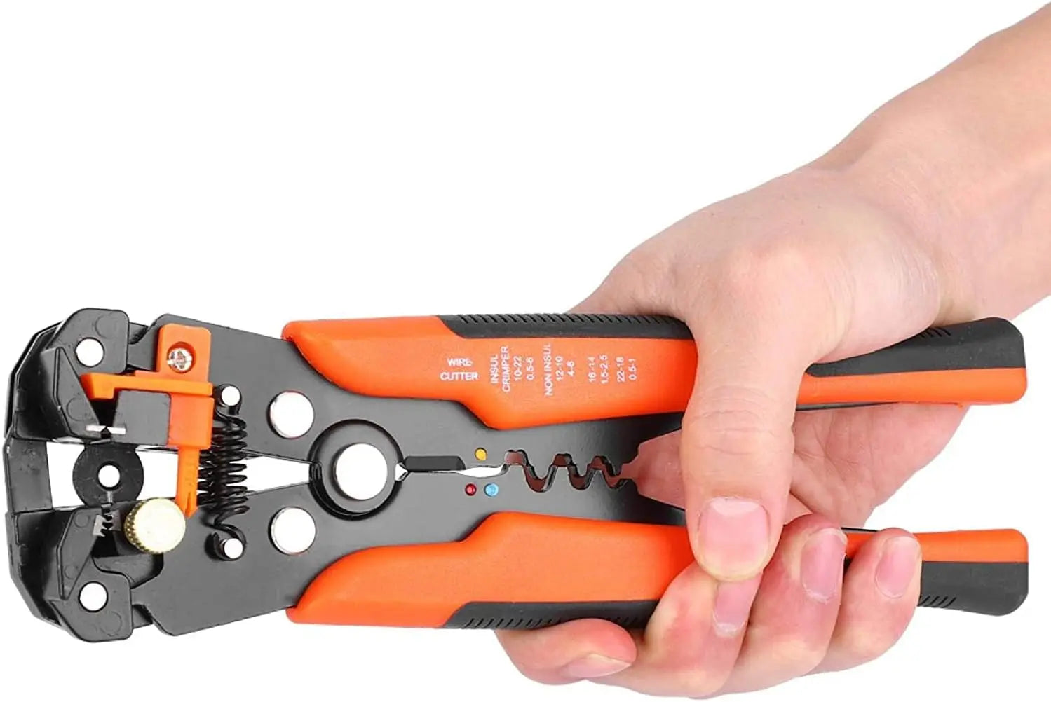 Multifunctional Cable Wire Stripper Cutter, Crimping Stripping Plier Tool, Self-adjusting 8" Automatic Wire Stripper Qme