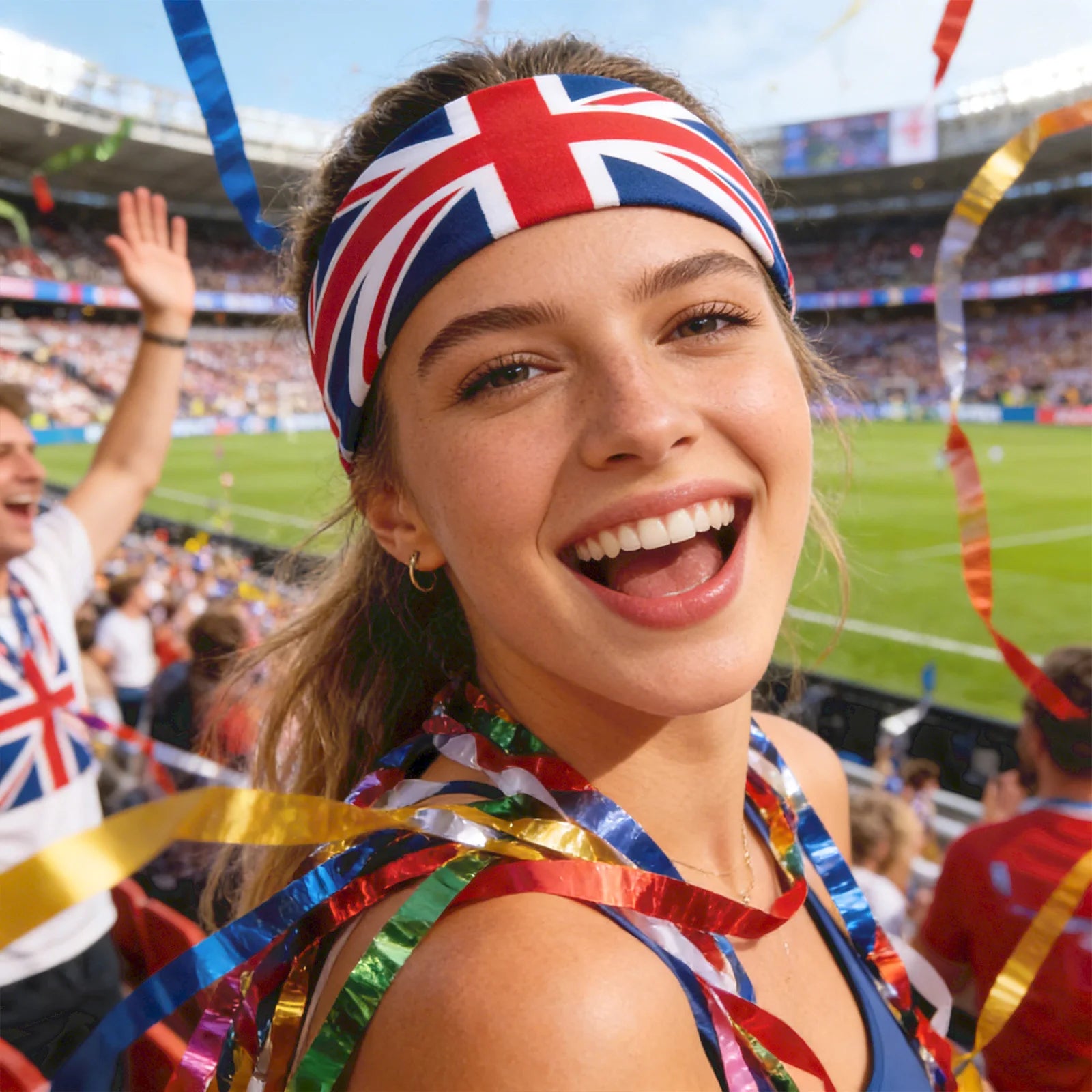 Football Headbands National Element Bandanas High Elastic Sweat-Wicking Sports Headbands Fan Support Headbands for Men Women Qme