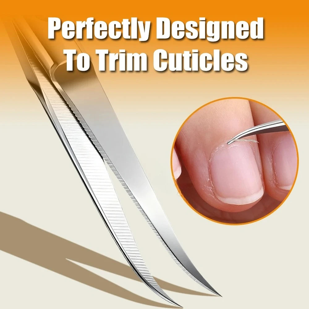 1Pcs Cuticle Scissors Manicure Scissors Stainless Steel Extra Fine Curved Professional Manicure Eyelashes Eyebrow Tools Qme