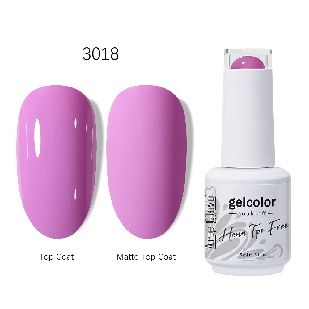 Arte Clavo HEMA TPO Gel Nail Polish Pink Series Semi Permanent Soak Qme 3018