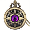 Y2K Cartoon Anime Round Pointer Quartz Watch Vintage Rhinestone Cosplay Necklace Chain Watch For Women Men Collector Gift Qme Purple