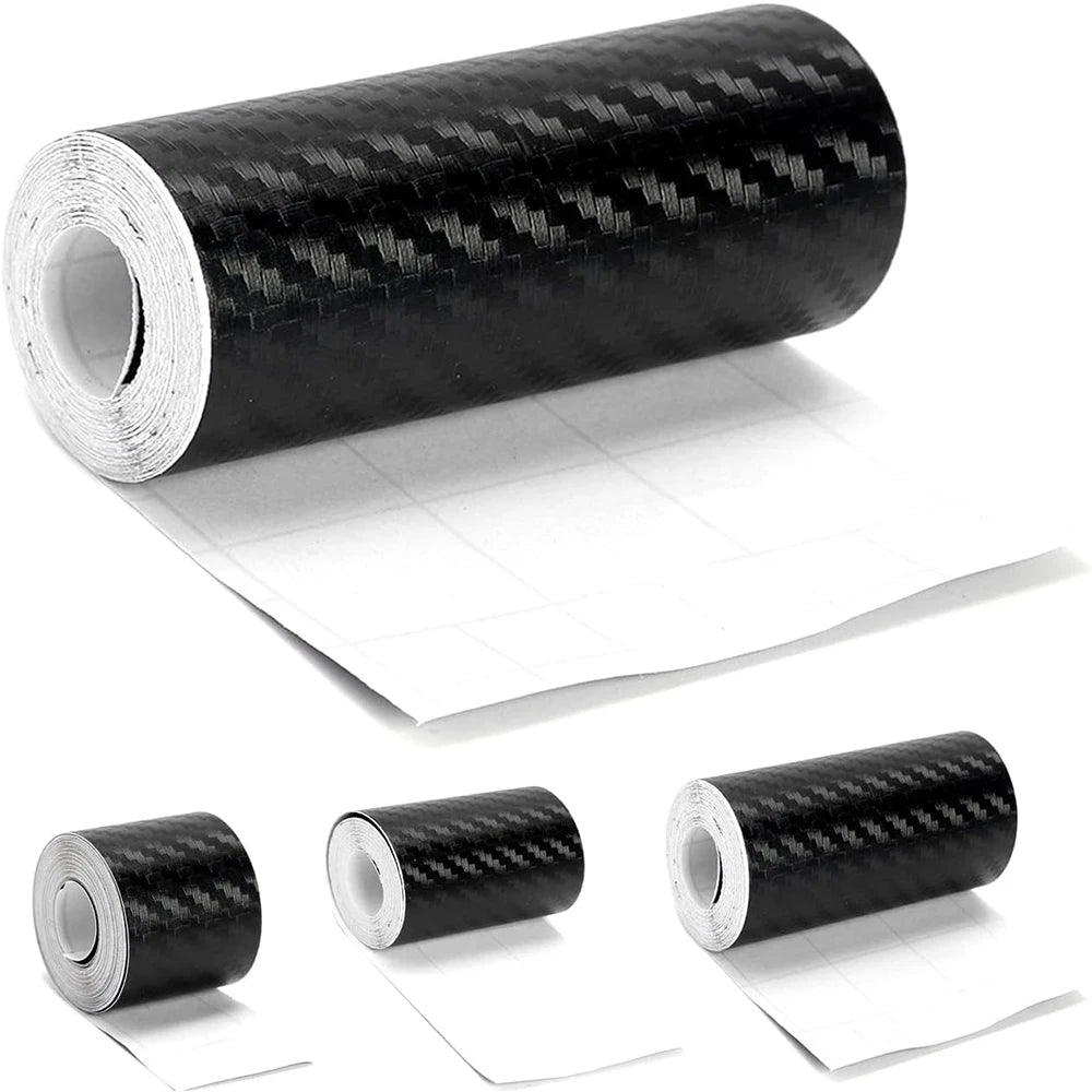 1-10M Car Door Edge Anti-Scratch Tape Black 3D Nano Carbon Fiber Universal Car Side Mirror Protector Strip Waterproof Film Tape Qme