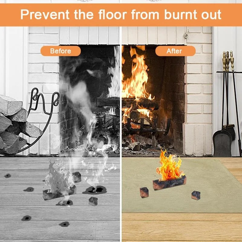 Outdoor Camping Fireproof Cloth Picnic Barbecue Insulation Mat Flame Qme