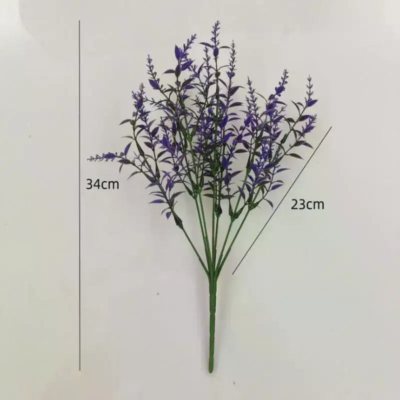 1Pcs Bridal Bouquet Household Products 34cm Artificial Flower Plastic Lavender Fake Plant Wedding Home Garden Decoration Qme