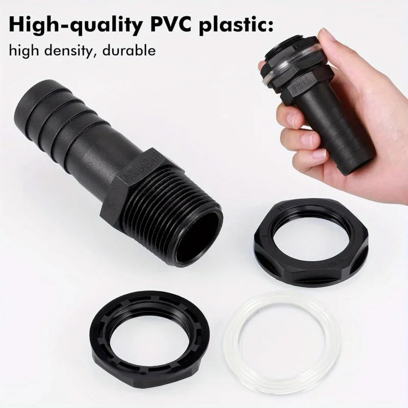2Piece-mounted rainwater barrel overflow connector 25mmBarbed pipe fitting｜Adaptation1InchBSPThread｜Includes anti-leakage nut an Qme