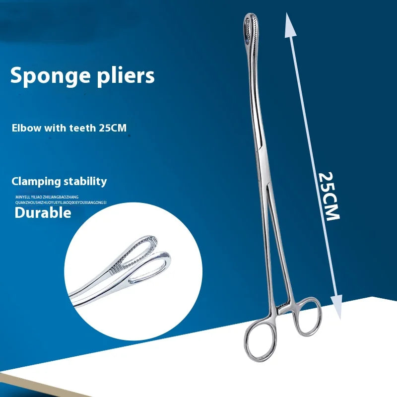 Sponge Forceps Gynecologic Oval Ring Cervical Cupping Tongs Straight Qme f