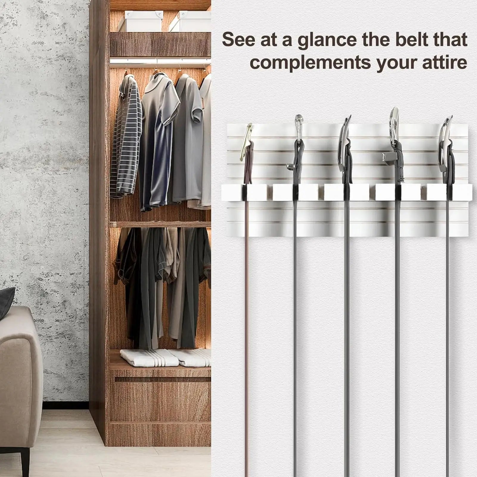 Belt Rack Sturdy Space Saving Wooden Tie Hanger Organizer Storage Qme