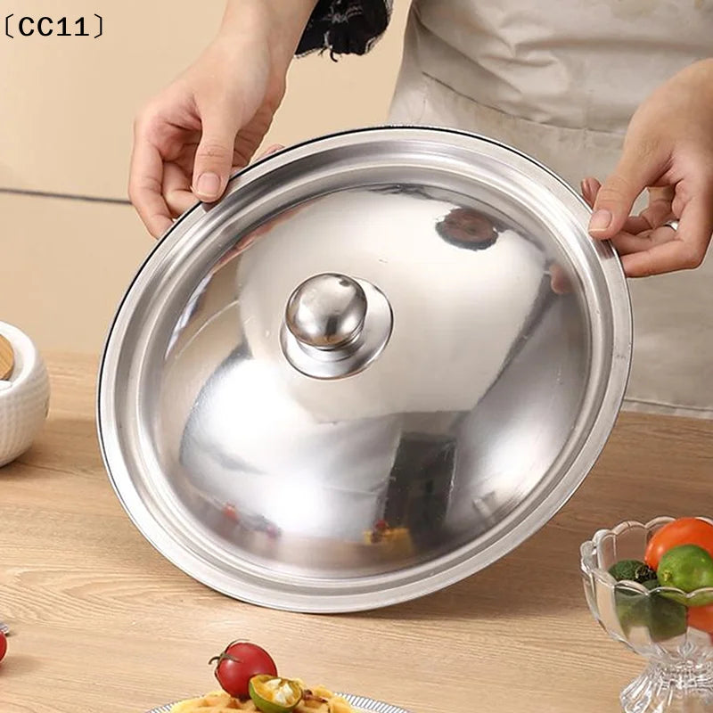 10- Stainless Steel Round Pot Lid Universal Replacement Frying Pan Qme