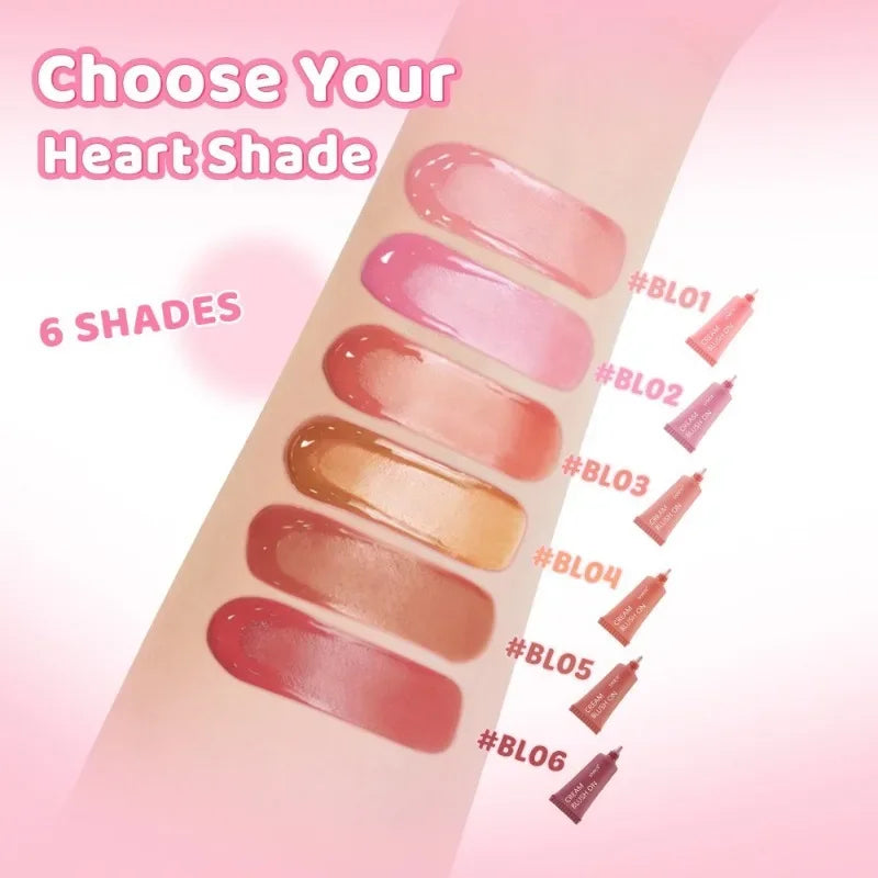 Blush Liquid Blusher Cheek Makeup Blush Matte Peach Pink Blusher Cosmetics Moisturizing Liquid Cream Stick Facial Shadow Beauty Qme