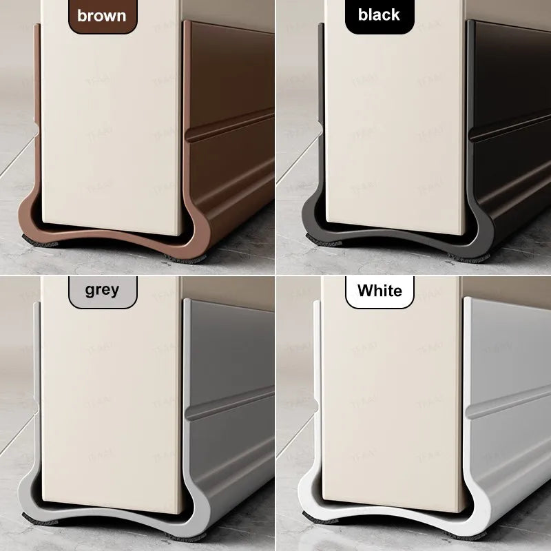 93cm Door Weather Stripping Triple Seal Windproof Bottom with Soundproofing Felt Seal Strips Bendable Self-adhesive Gap Strip Qme