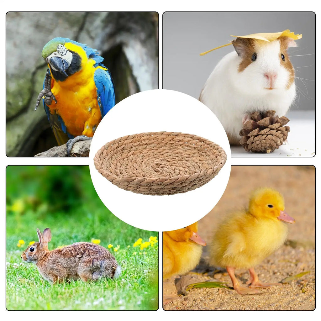 Bird Nest Woven Straw Laying House Chew Toys 5-Piece Outdoor Breeding Qme
