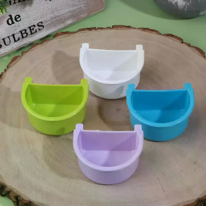 5pcs Bird Food Feeding Dish Easy To Install Bird Cage Feeder Bowl For Small Animals Budgie Parrot Parakeets Lovebirds Qme