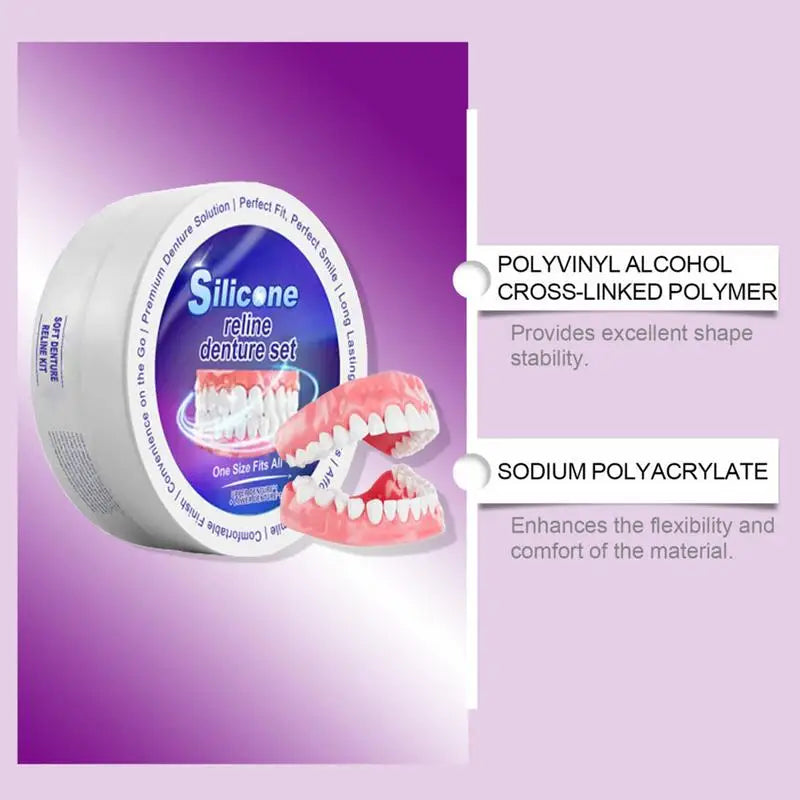 Silicone Denture Fit Temporary Orthodontic Teeth Dentures Fake Tooth Qme