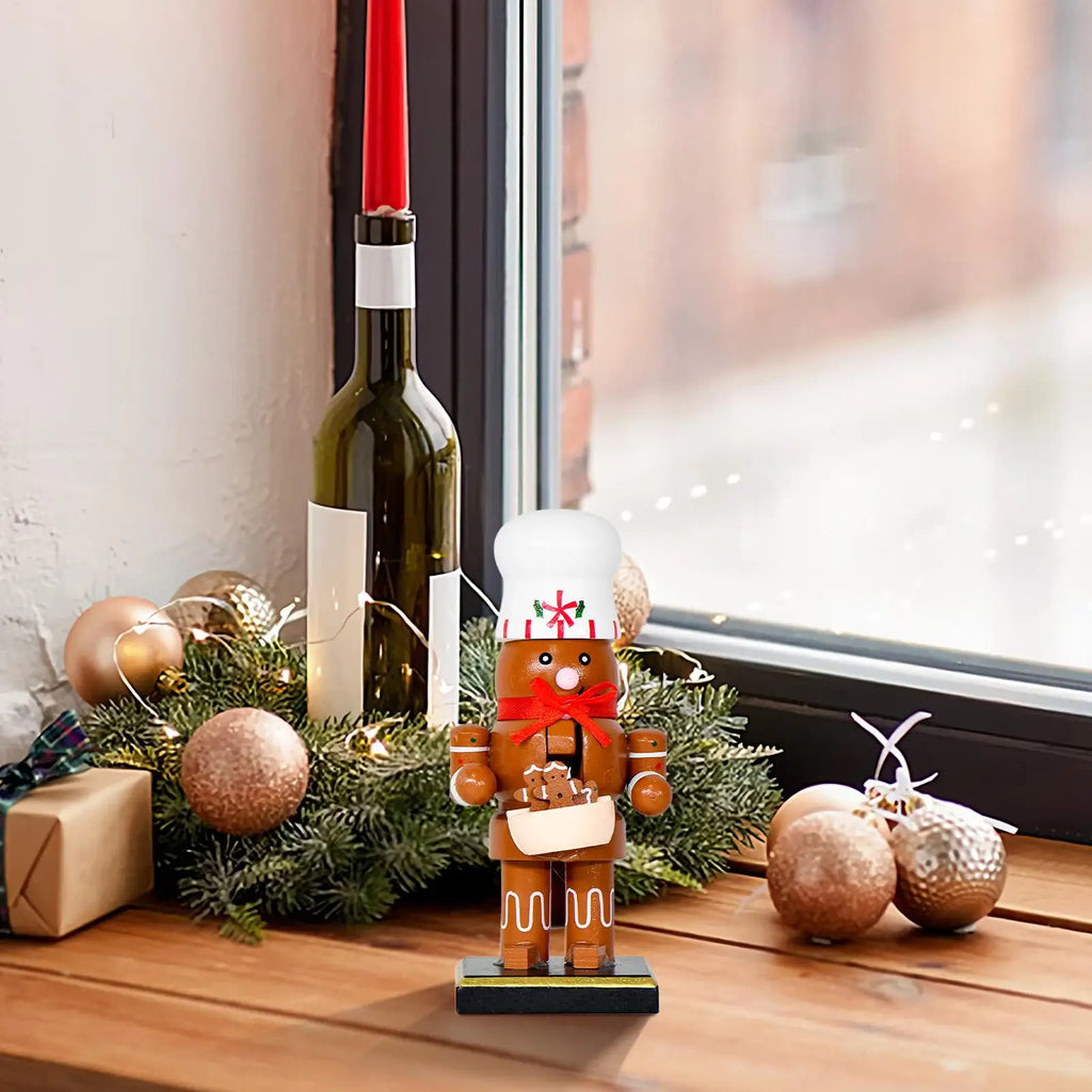 Christmas Figurines Wooden Nutcracker Tabletop Statues Christmas Decor Party Statues Table Centerpiece For Adults Children's Day Qme