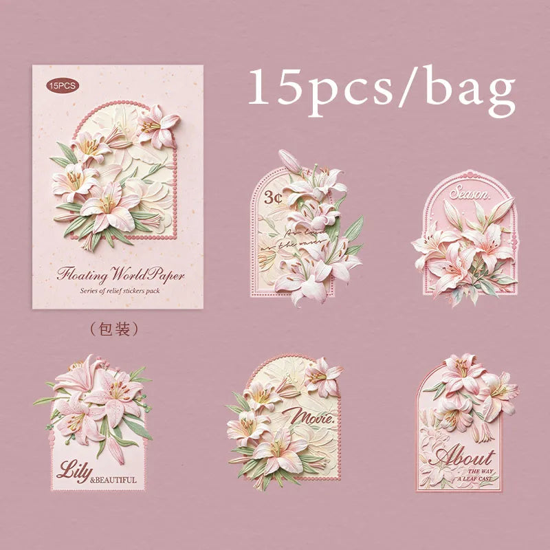 European Vintage Stamp & Floral Border Stickers, Junk Journal Collage Decorative Decals, Ideal Holiday & Birthday Gifts Qme B