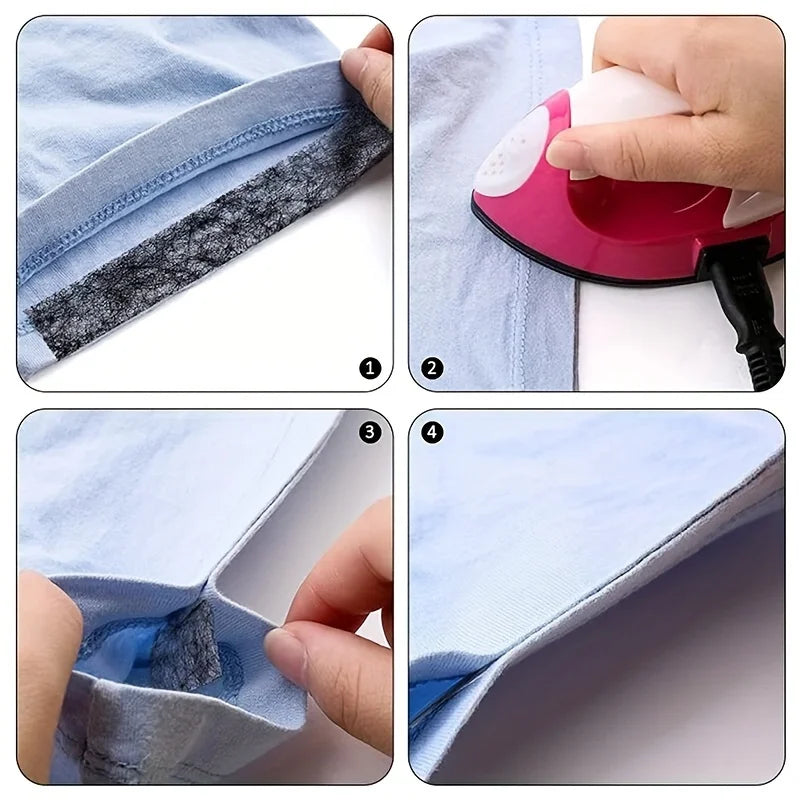 70 Yards Iron-On Fusible Hem Tape Non-woven Adhesive Hem Tape for Hemming Clothes, Pants, Curtains, DIY, 0.59 Inch Width Qme