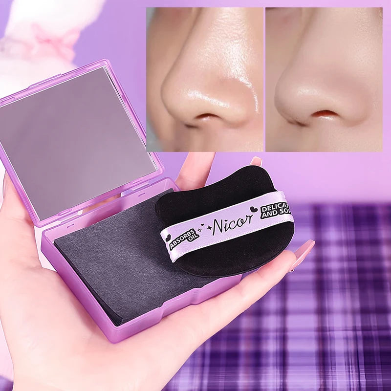 100 Sheets Oil Absorbing Paper Compact Portable Facial Control Device Qme