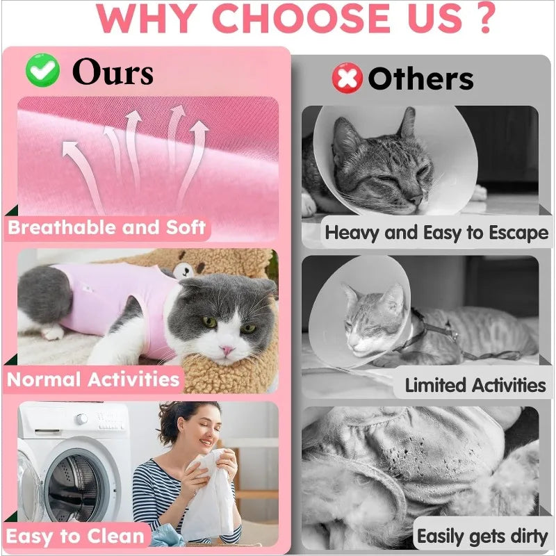 Convenient Soft Cat Sterilization Clothing Anti-licking Breathable Qme