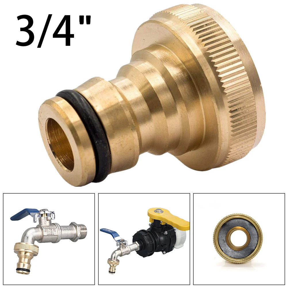 Brass G3 Hose Quick Connector Water Stop Fitting Thread Tap Adaptor Qme Default Title