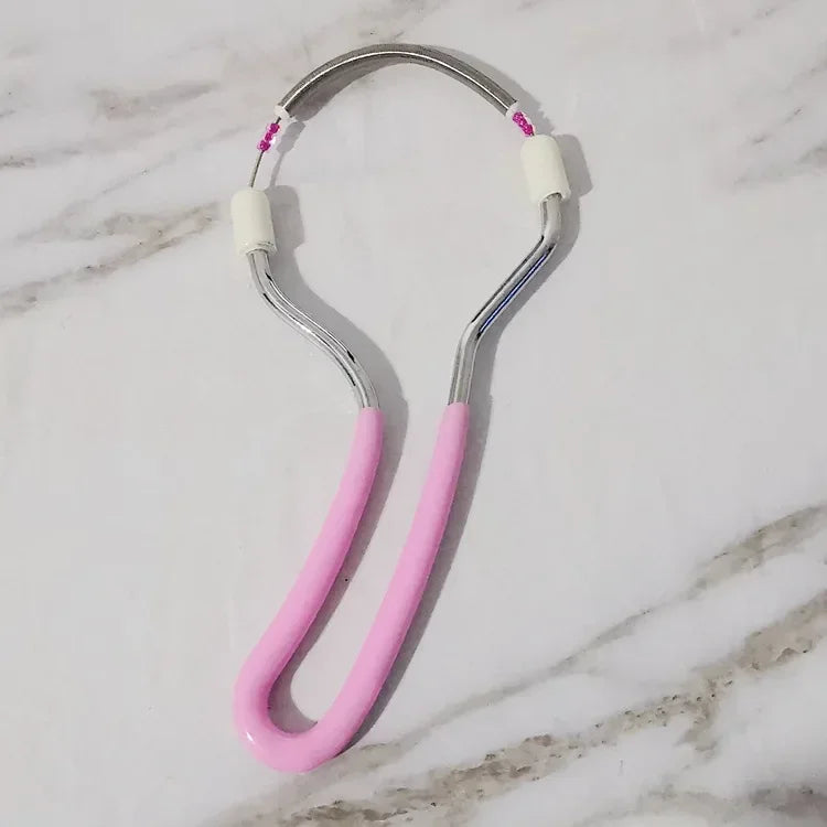 Facial Hair Remover Fine Hair Fetal Spring Facial Hair Removal Stainless Steel Roller Smooth Spring Bend Face Cleaning Device Qme Pink
