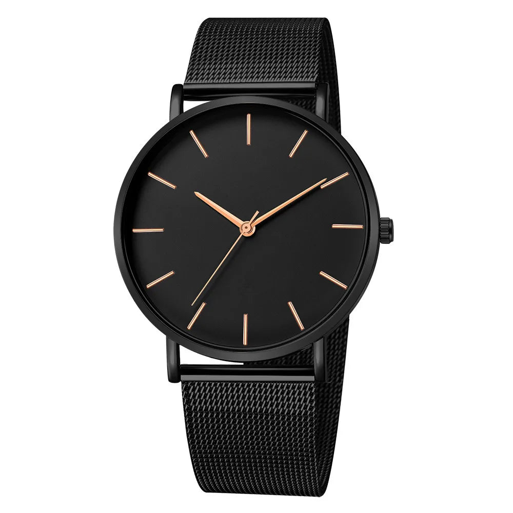 Reloj Mujer Ladies Fashion Metal Hour Casual Watch Simple Quartz Wrist Watch Female Black Mesh Stainless Steel Watch Saa Bracele Qme