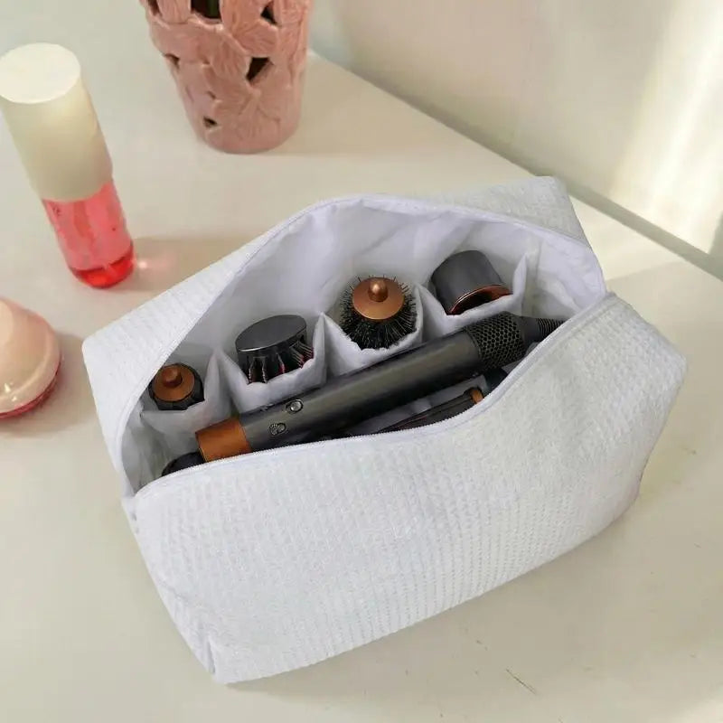 Hair Styling Tools Padded Cosmetic Bag With Large Capacity Hair Dryer Storage Pouch Separate Compartments With Zipper Qme A4