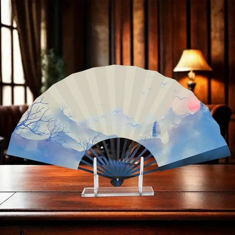 1 Japanese Chinese Hand Fans Acrylic Fan Display Stands Foldable Qme