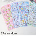 Cute Cartoon Bird Stickers 3D Relief Crystal Sticker Laptop Phone Case Scrapbooking Decals DIY Stationery Decoration Lovely Gift Qme 3Pcs