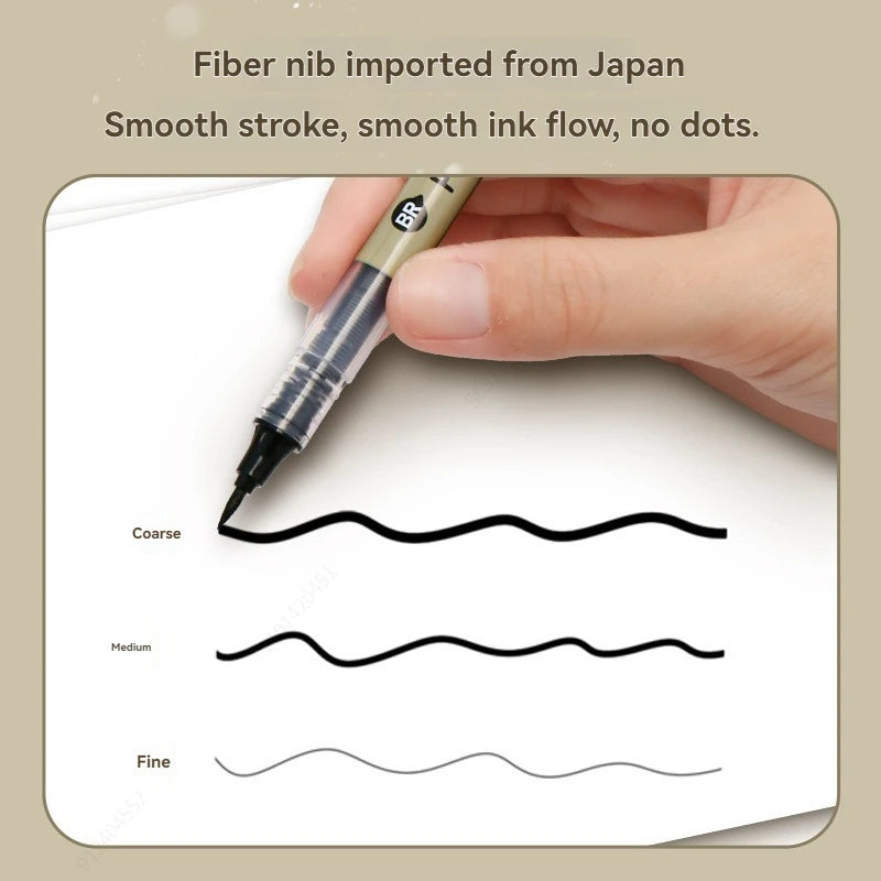 12 Tibs Black Pen Fine Line Sketching Marker Different Tips Fineliner Drawing Pens Manga Art Marker Calligraphy Set Supplies Qme