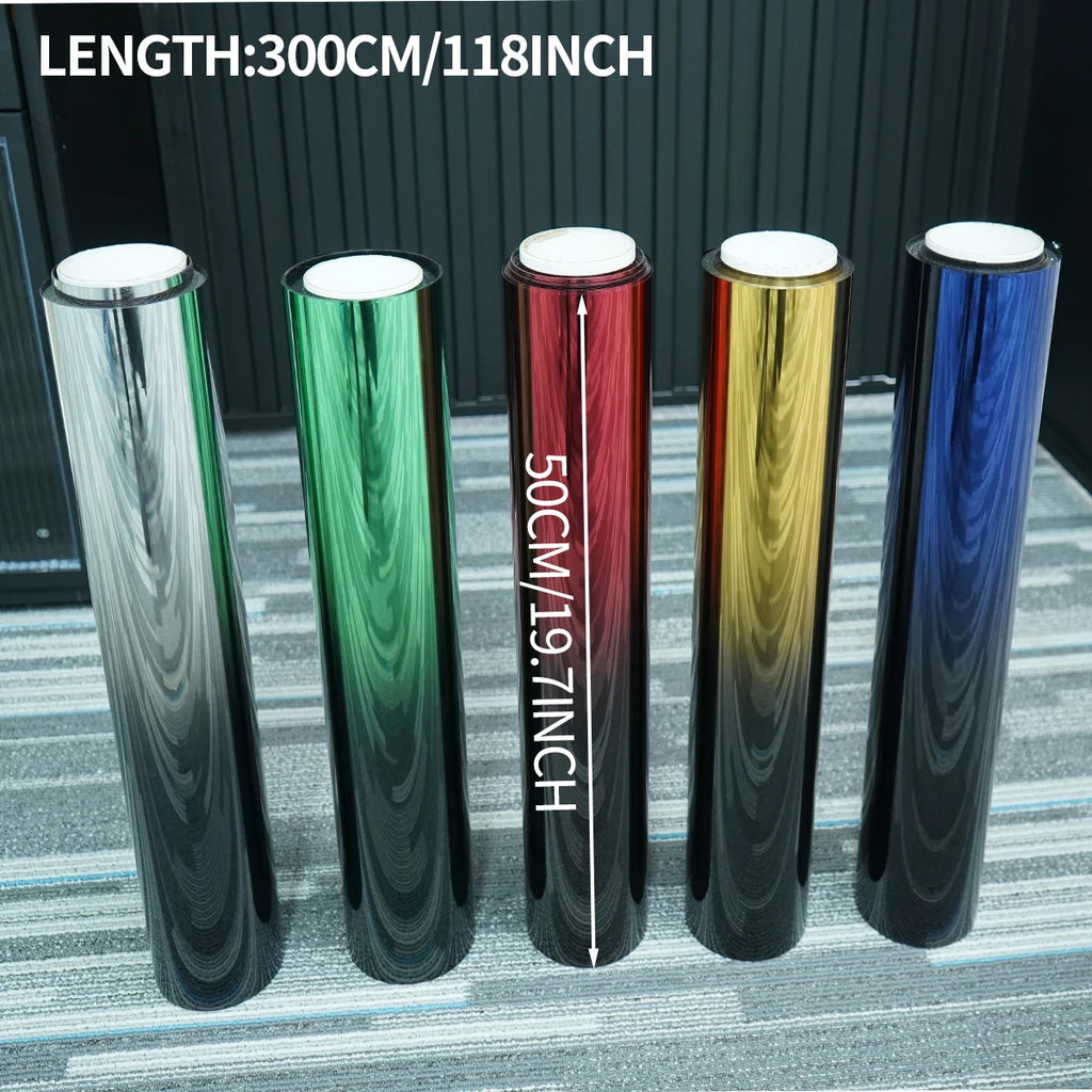 Gradient Solar Window Tint Film Color Changing Film Car Sun Shade Front Windshield Sunshade Protector Heat Insulation Universal Qme