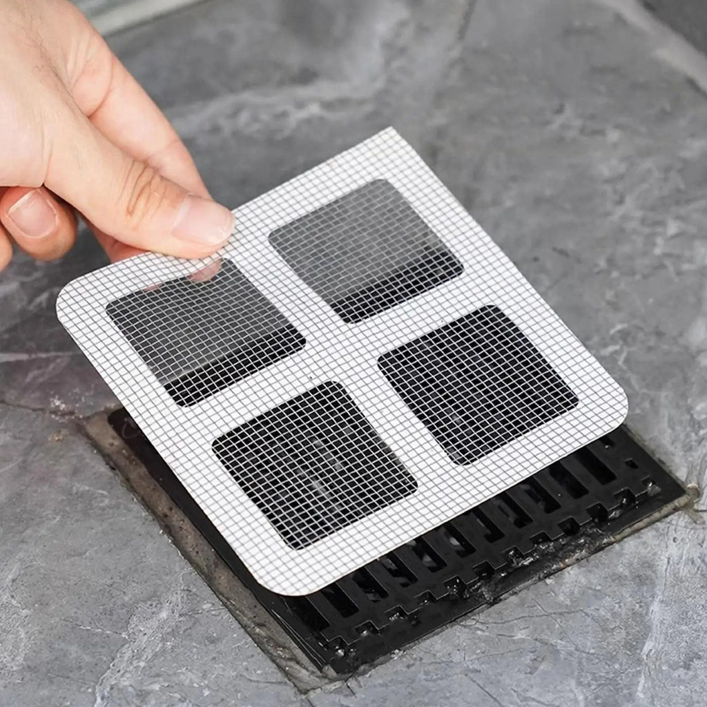 Shower Drain Hair Catcher Stickers 50-Piece Peel Stick Covers Qme