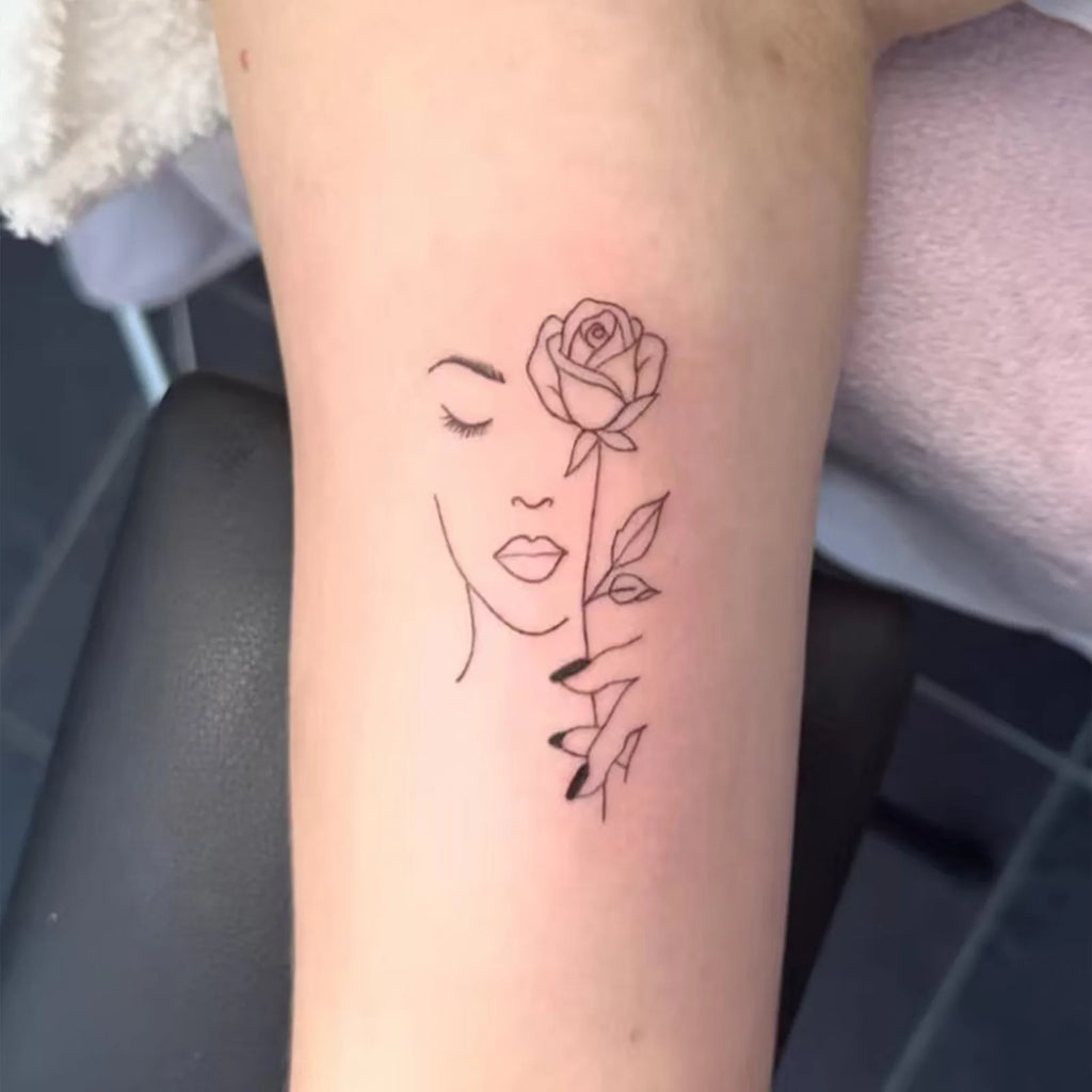 Minimalist Leaf Vine Tattoo Sticker Waterproof Long Lasting Fine Line Temporary Tattoo for Women Finger Hand Qme