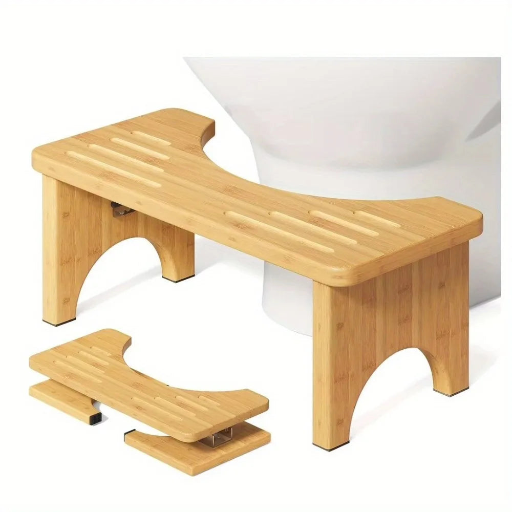 Bamboo Toilet Stool Wooden Squatting Potty Stool for Adults Squat Adult Non-Slip Wood Poop Stool for Bathroom Portable for Kids Qme Wooden Toilet Stool