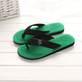 Hot High Quality Men Beach Shoes Summer Casual Flat Slippers Male Indoor Bathroom Anti-Slip Flip Flops Man Flip-Flops Men Sandal Qme Green 40