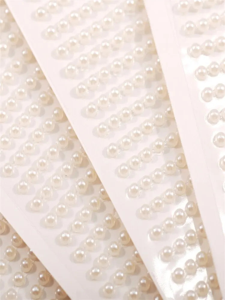 900pcs/ Sheet 3D Pearl Face Jewels Eyeshadow Stickers Self Adhesive Face Body Eyebrow Diamond Nail Stickers Diamond Decoration Qme