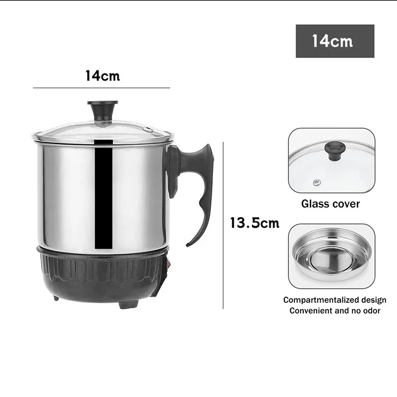 Home Kettle Electric Cooker Mini Anti-dry-boil Heating Cup 11 12 13 Qme 14cm glass cover