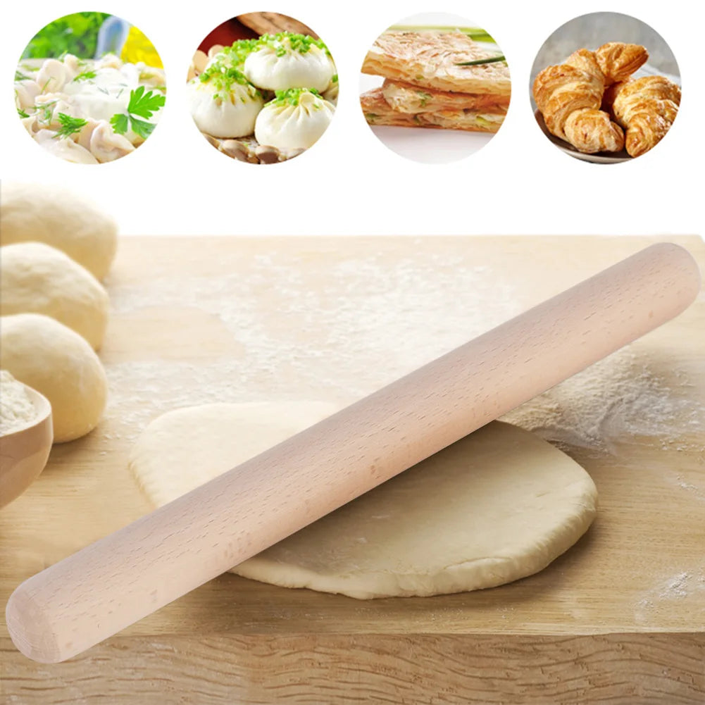Wooden Rolling Pin for Pizza Dough Pastry Cake Baking Tool Pie Maker Kitchen Utensil Homemade Bread Dough Roller Qme