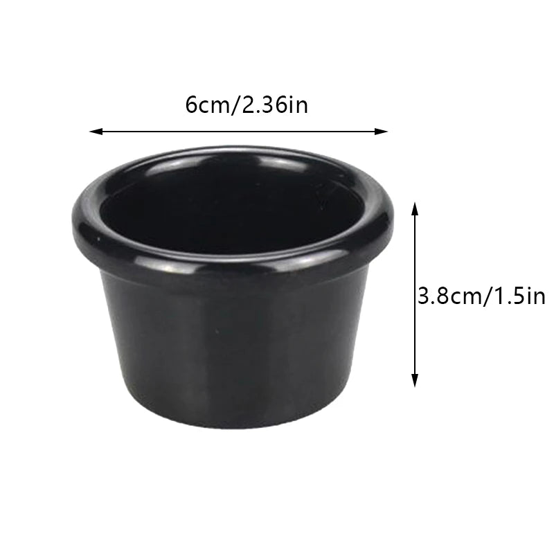 Sauce Bowl Gravy Boats Round Glossy Melamine Black Mini Dipping Cup Qme