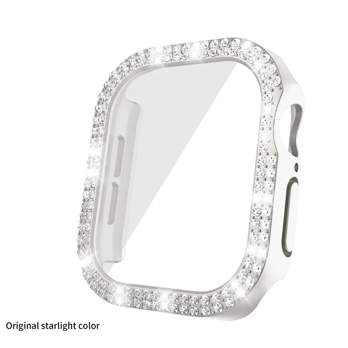 Bling Glass+Cover For Apple Watch 10 46mm 42mm Diamond Hard PC bumper+Screen Protector Case iwatch series 10 42 46mm Accessories Qme OriginalStar For serise 10 46mm