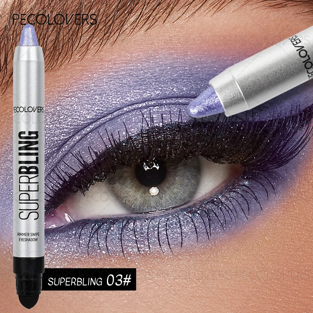 Dual-ended Eyeshadow Pen Creamy Texture Fine Shimmer Peach Pink Qme 03
