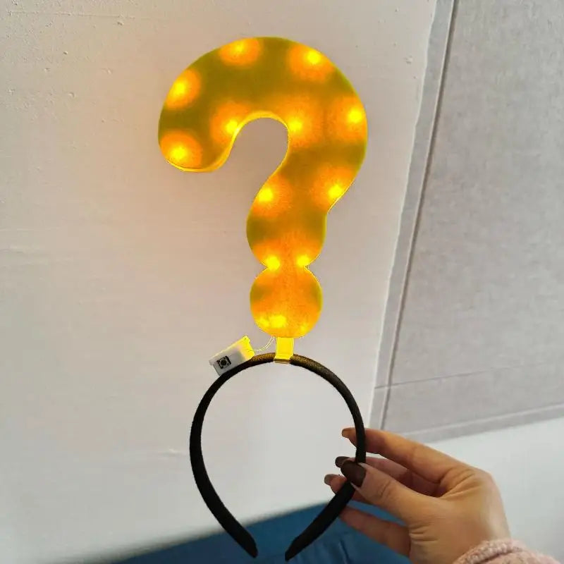 Unique Arrow Light Headband Funny Question Mark Hair Band Christmas Favors Girl Headgear Holiday Hair Hoop Costume Headpiece Qme A4