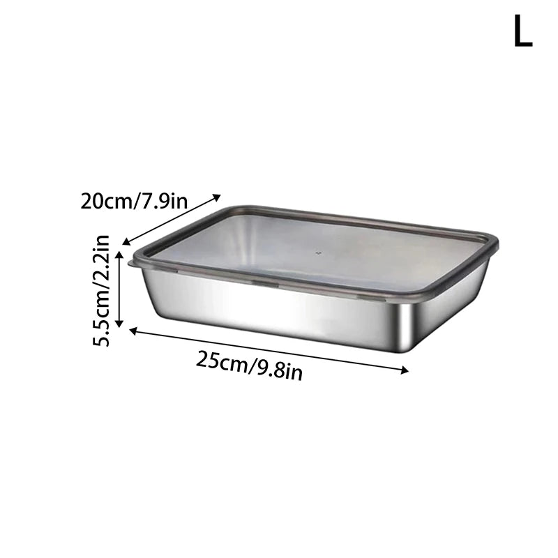 Stainless Steel Tiramisu Mold Cake Tray Shaping Container Lid Qme large