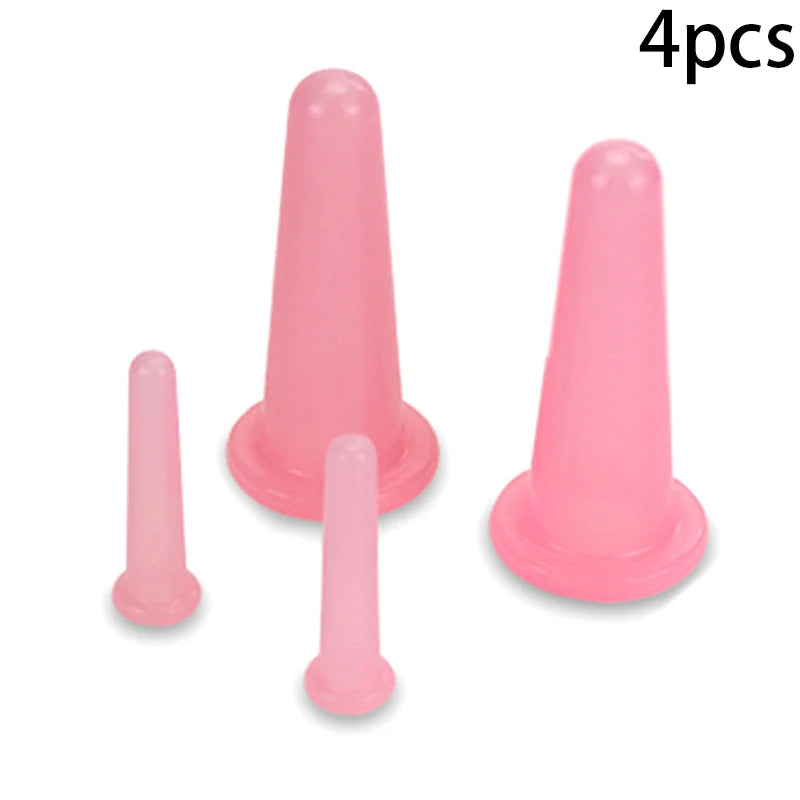 Silicone Cupping Massage Vacuum Cups Facial Neck Eye Body Supporting Qme Pink