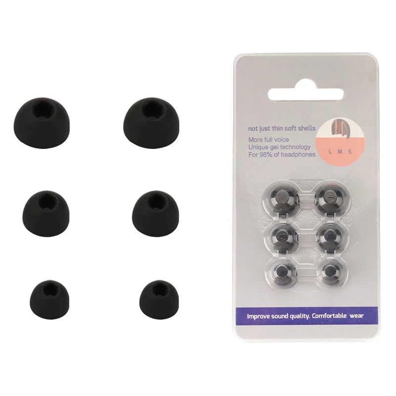 3 Sizes Silicone Ear Tips Soundcore Liberty 4 NC Earbuds Eartips Life Qme Black