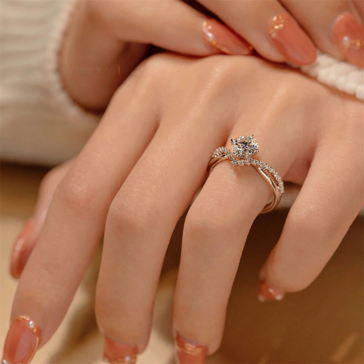 New Trendy Luxury Couple Rings for Women Men Dazzling Square Zirconia Delicate Ring Wedding Valentine's Day Romantic Jewelry Qme