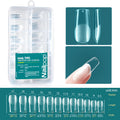 Nailpop False Nails Clear 12 Sizes Acrylic Full Cover Tips Reusable Qme M-Square 120