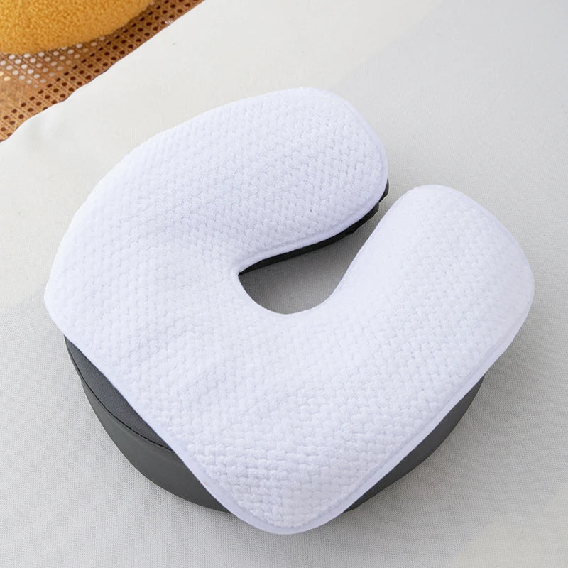 Coral Fleece Head Pad Towels U-shaped Facial Pillow Covers Thickened Qme White