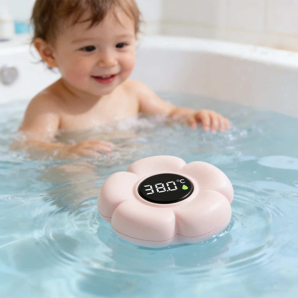 Baby Bath Thermometer with LED Display & Color Alerts Digital Water Temperature Thermometer for Newborns & Toddlers Qme
